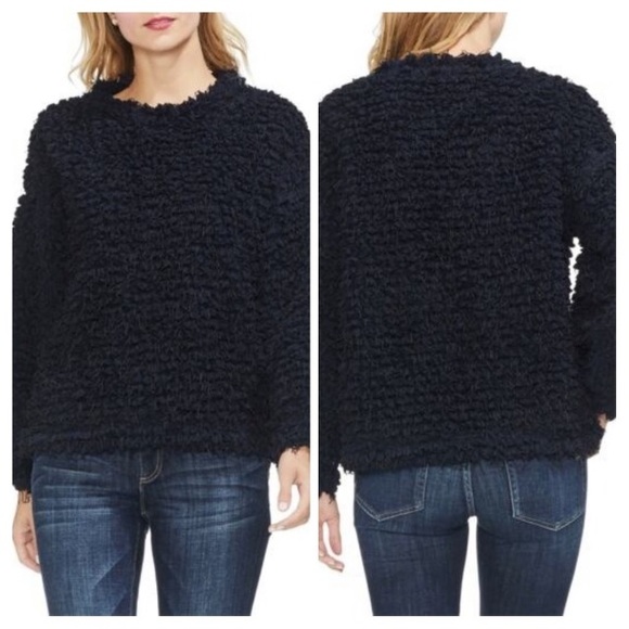Vince Camuto 🆕 NWT Black Eye Lash Sweater - Picture 2 of 6